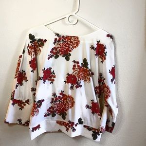 Flowered Blouse with Open Back